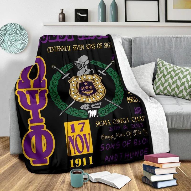 Greek Life Blanket ?C Manhood Omega Psi Phi Premium Blanket