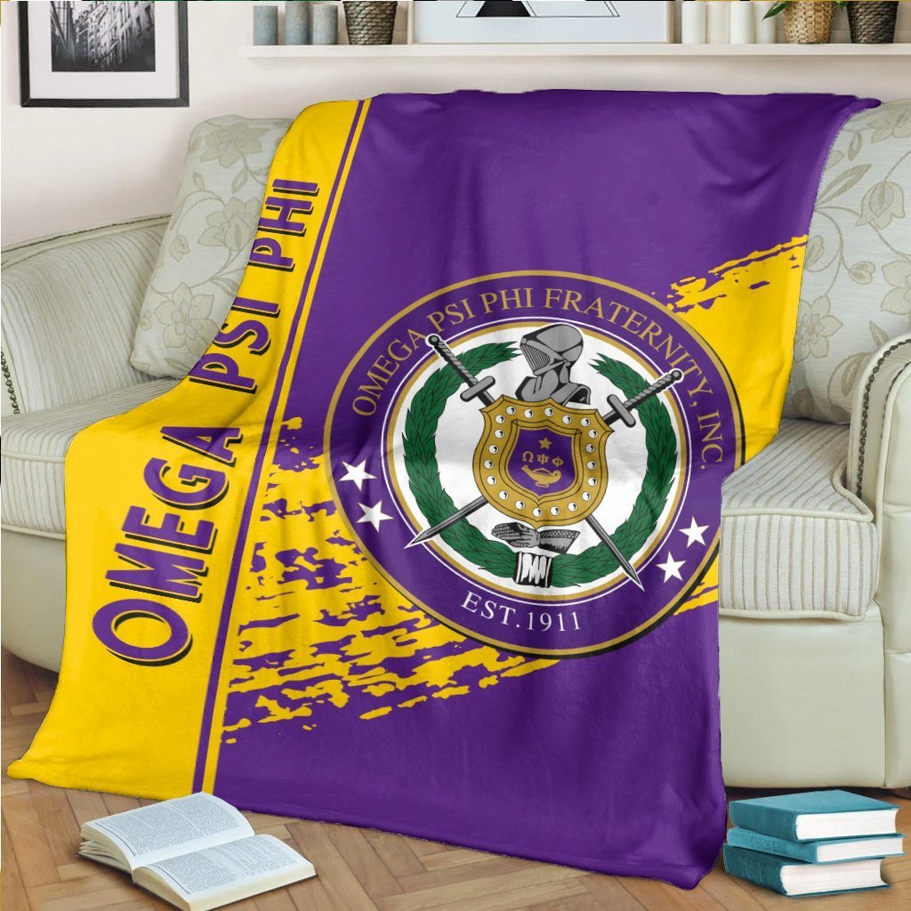 Greek Life Premium Blanket ?C Omega Psi Phi Premium Blanket Quarter Style