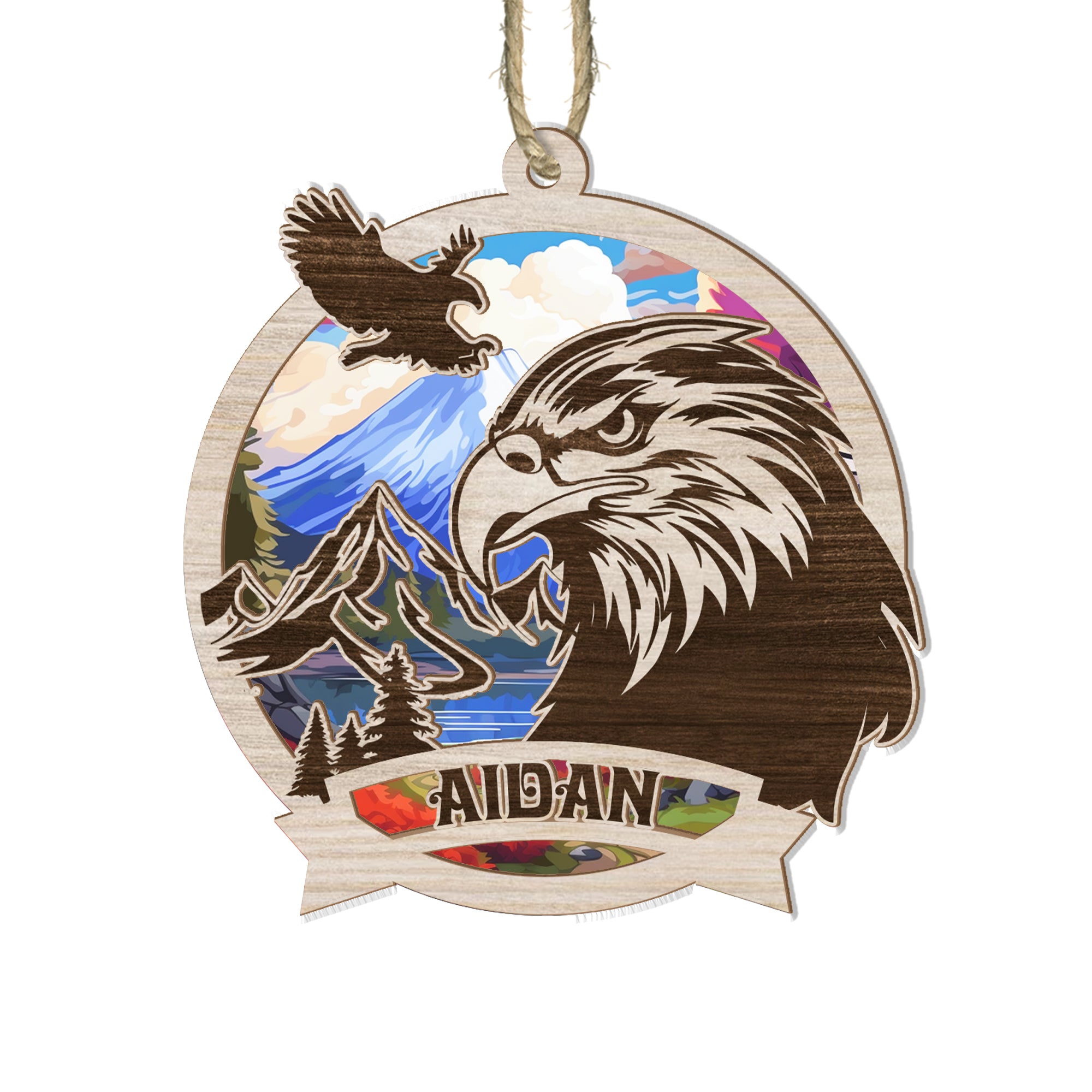 Personalized Eagle Suncatcher Ornament, Gift For Eagle Lovers Suncatcher, Couple Gift, Window Wall Hanging Home Decor, Car Hanging Interior Rearview - Image 6