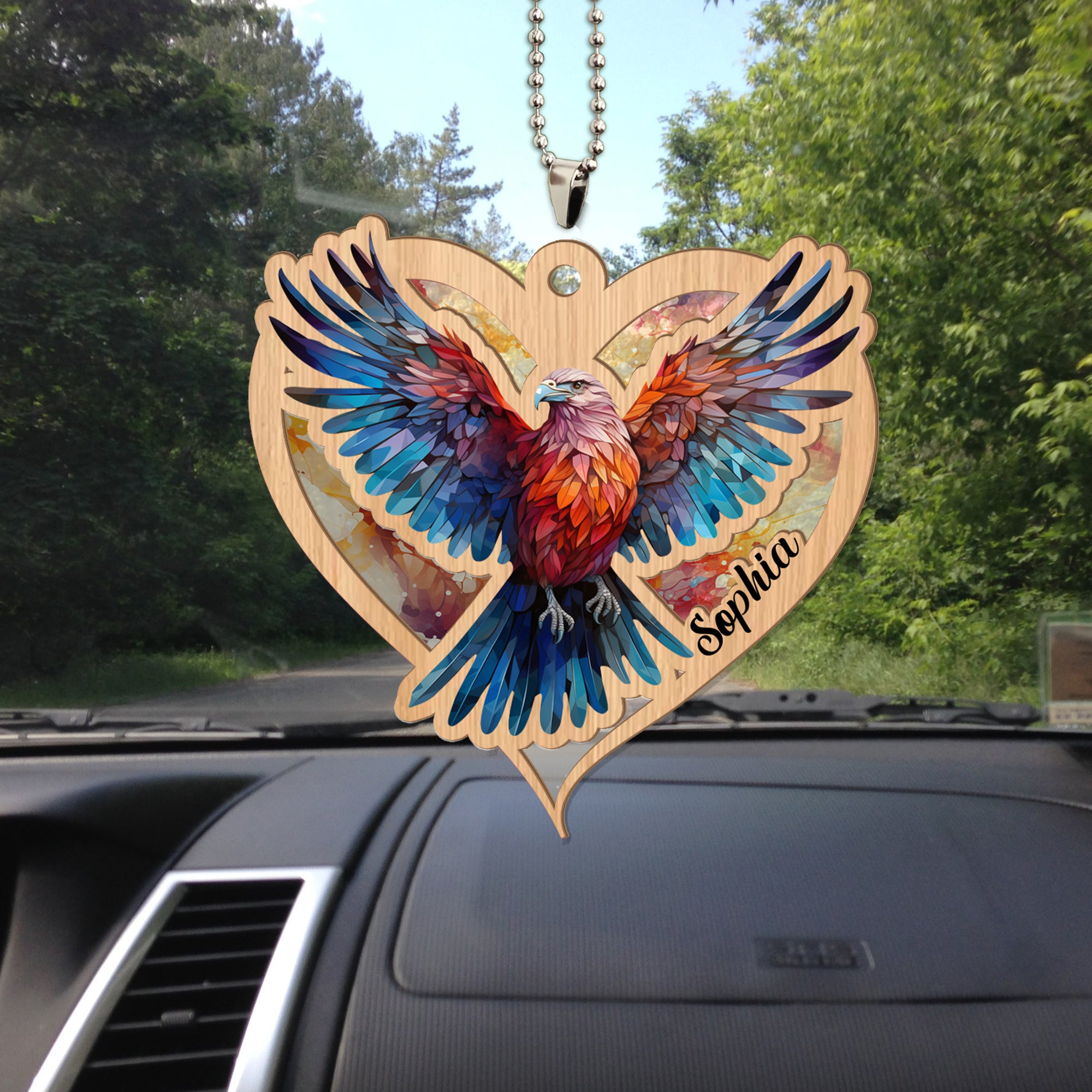 Personalized Eagles Suncatcher Ornament, Eagles Lover Gift Suncatcher, Wild Animals Lover Gift, Window Wall Hanging Home Decor, Car Accessories - Image 2