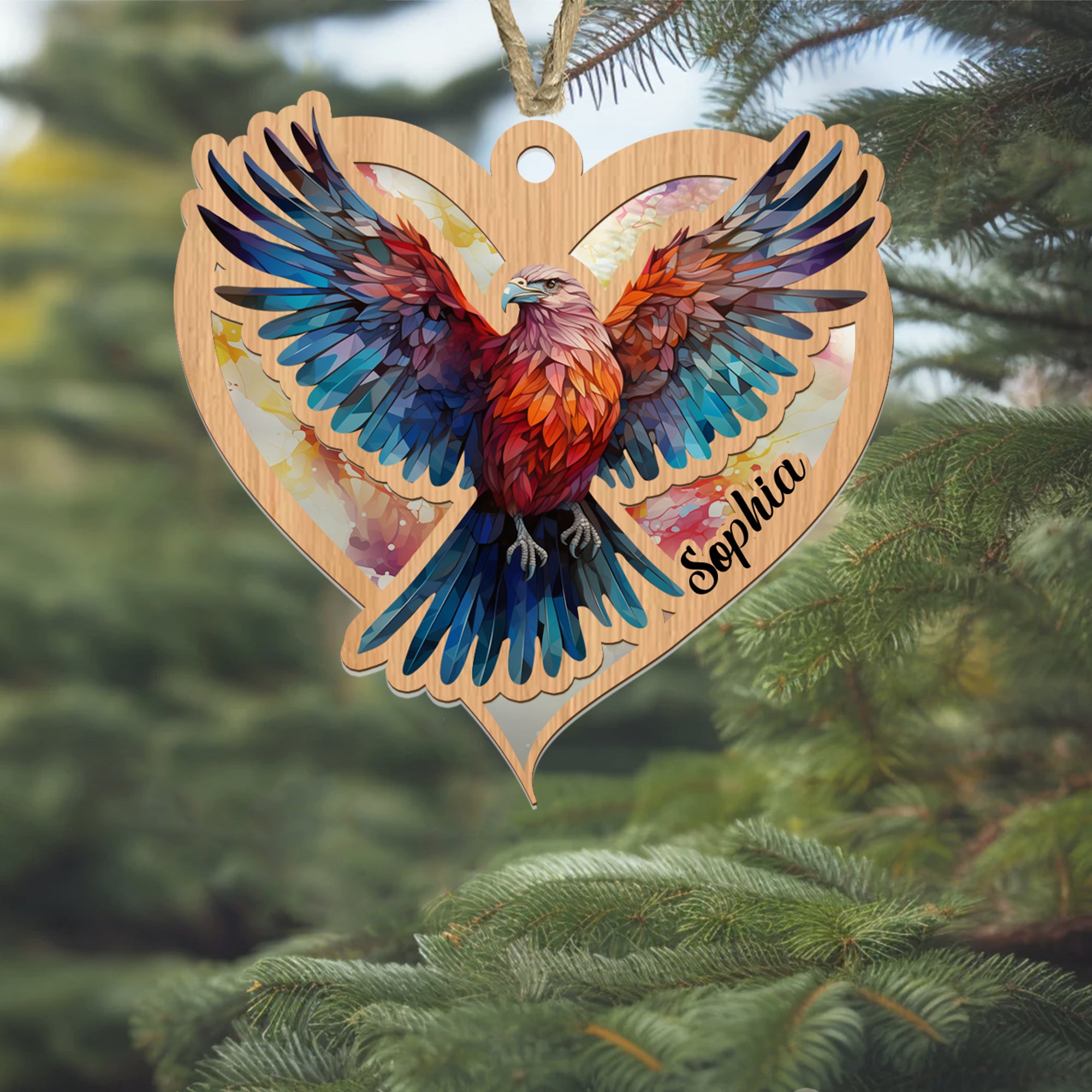 Personalized Eagles Suncatcher Ornament, Eagles Lover Gift Suncatcher, Wild Animals Lover Gift, Window Wall Hanging Home Decor, Car Accessories - Image 3