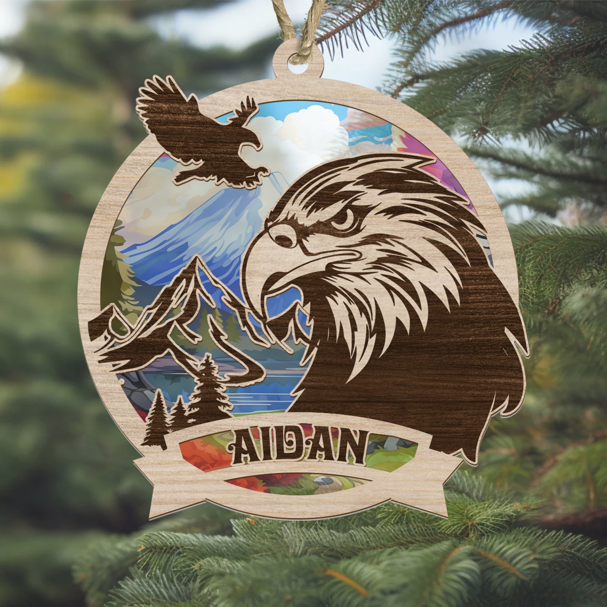 Personalized Eagle Suncatcher Ornament, Gift For Eagle Lovers Suncatcher, Couple Gift, Window Wall Hanging Home Decor, Car Hanging Interior Rearview - Image 3