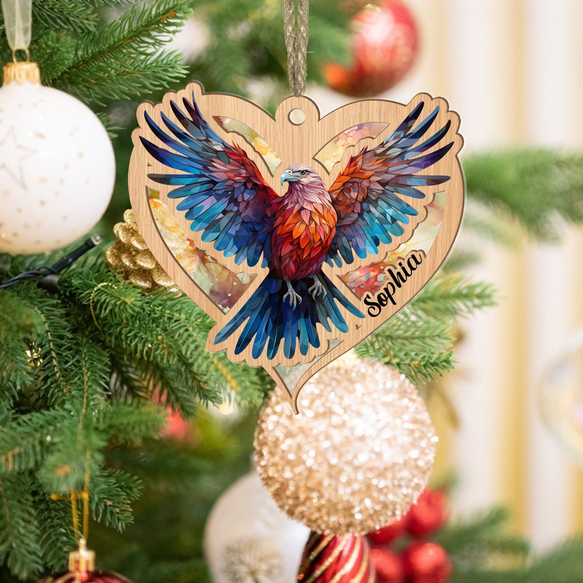 Personalized Eagles Suncatcher Ornament, Eagles Lover Gift Suncatcher, Wild Animals Lover Gift, Window Wall Hanging Home Decor, Car Accessories