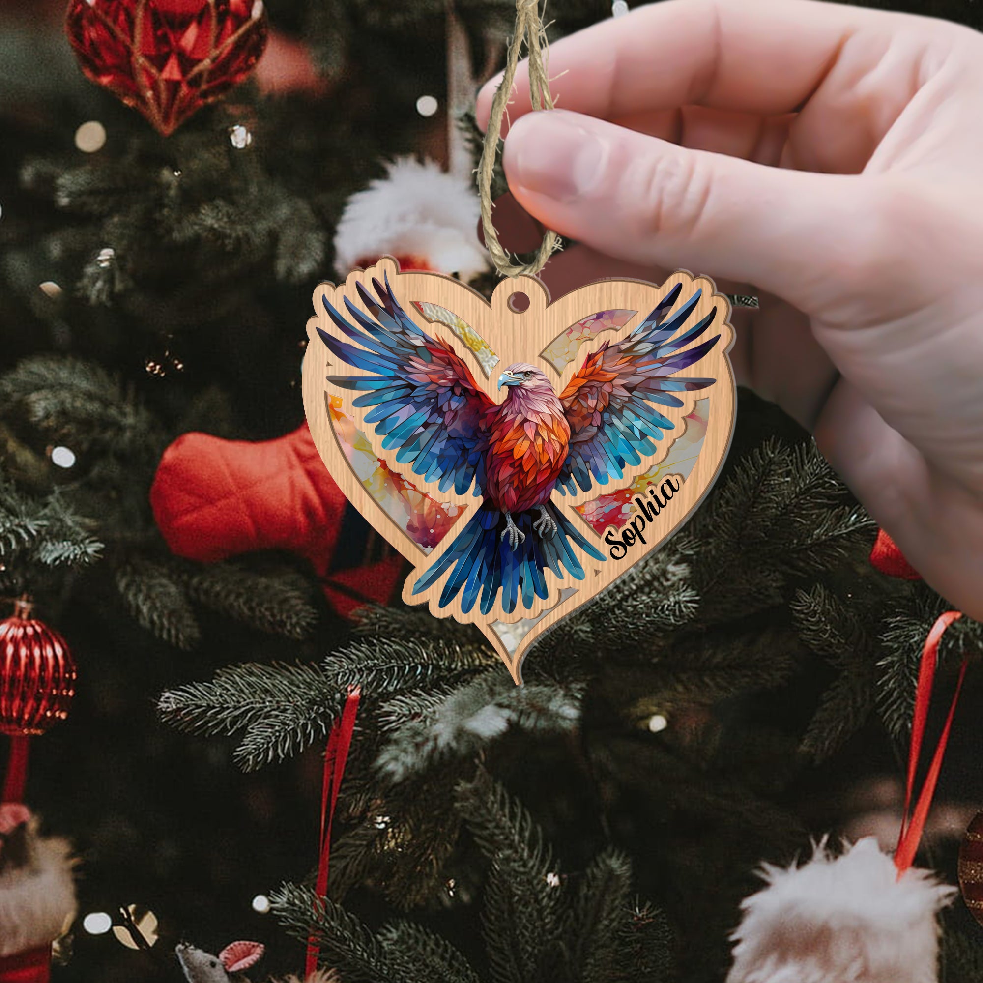 Personalized Eagles Suncatcher Ornament, Eagles Lover Gift Suncatcher, Wild Animals Lover Gift, Window Wall Hanging Home Decor, Car Accessories - Image 5