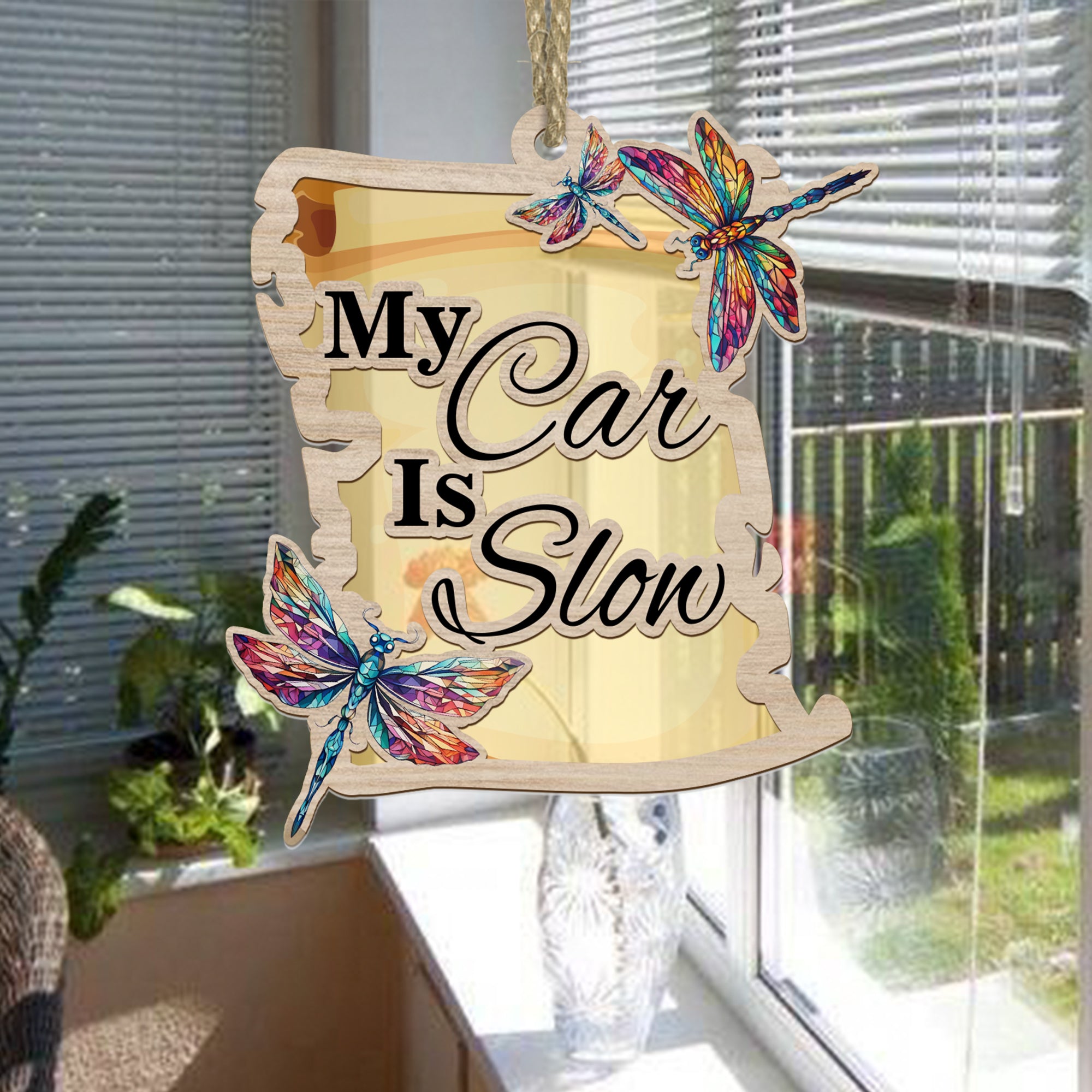 Personalized Dragonfly Suncatcher Ornament, Gift For Dragonfly Lovers Suncatcher, God Dragonfly Gift, Window Wall Hanging Home Decor, Car Hanging Interior Rearview - Image 4